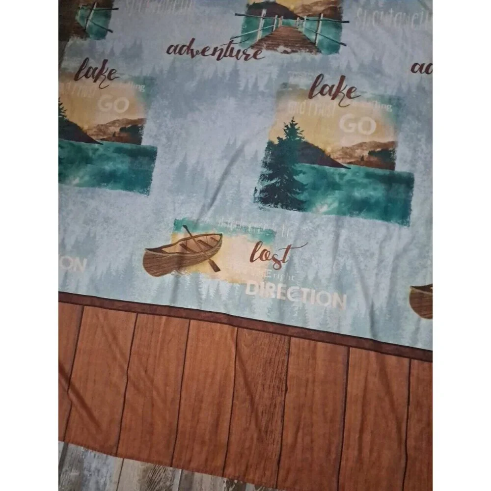 Lake House Shower Curtain Outdoors Adventure Cabin Lodge Decor Water Mainstays